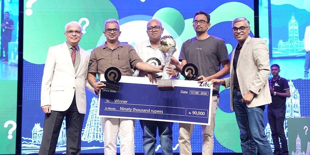 Zifo Open Quiz 2026 Champion: Team 'Zi Fosis' -- Represented by Rajiv, Jayakanthan, Swaminathan