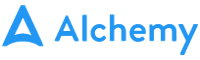 Alchemy logo with a blue stylized A and the word 'Alchemy' next to it